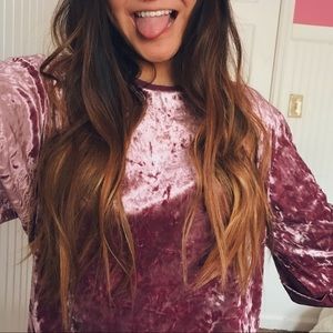 mauve velvet top